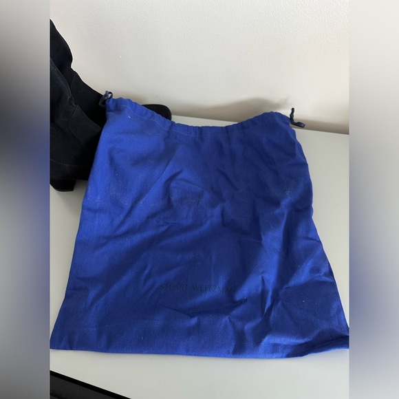 STUART WEITZMAN Siggy Bootie 55mm Suede Block Heel Sock Ankle Boots Black 6 / 36 - Picture 6 of 6